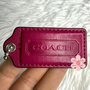 2" COACH Fuchsia  Fob Bag Charm Hang tag Hangtag
